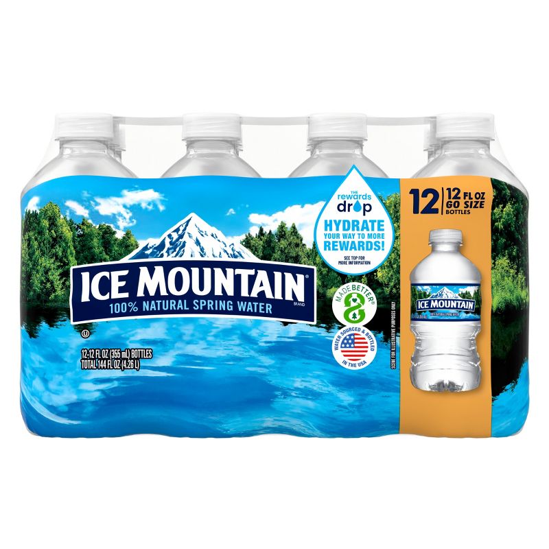 Ice Mountain Brand 100% Natural Spring Water - 12pk/12 fl oz Bottles, 3 of 11