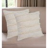 Set of Two  Ribbed Cotton Throw Pillow With Fringe - 2 of 4