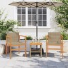 vidaXL Patio Chairs 2 pcs Beige Poly Rattan&Solid Wood - 3 of 4