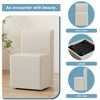 Lirago Wheeled Dining Chair & Footstool Set-Modern Beige Linen Furniture with Rolling Function for Living Room & Bedroom - 3 of 4