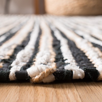Black and White Striped Cowhide 8' x 10' Area Rug