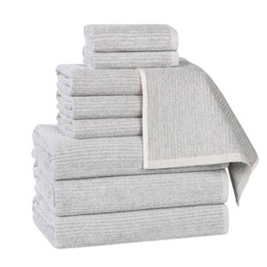 Viscose Cotton Blend Medium Weight Soft Textured Ribbed Towel Set by Blue Nile Mills - 1 of 4