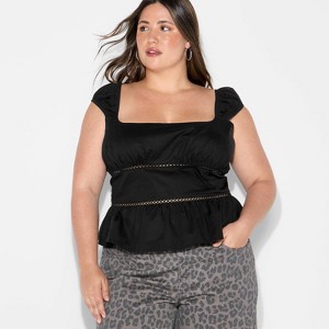 Women's Cap Sleeve Squareneck Peplum Top - WIld Fable™ - 1 of 3