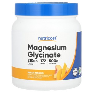 Nutricost Magnesium Glycinate, Peach Mango, 17.6 oz (500 g) - 1 of 2