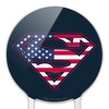 Superman Usa American Flag Shield Logo Acrylic Cake Topper - 3 of 4