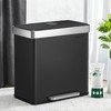 Kitchen, 16 Gallon (2 x 8 Gallon) Dual Compartment Garbage Can, 60L Pedal Recycling Bin, Stainless Steel, 15 Trash Bags Included - 3 of 3