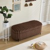 PAGED Upholstered Round Pouf Ottoman, Portable Foot Rest Ottoman Bench, Lightweight Faux Fur Footstool, Ideal as Entryway Bench or Extra Seating - 3 of 4