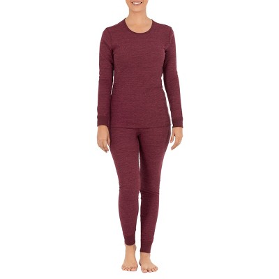 Fruit of the Loom Women's and Women's Plus Thermal Henley Top & Bottom Set  