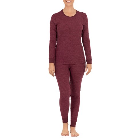 Fruit of the Loom Women's and Plus Long Underwear Waffle Thermal Top and  Bottom Set