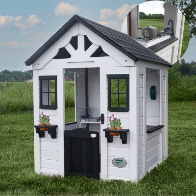 Photo 1 of (READ FULL POST) Backyard Discovery Sweetwater All Cedar White Modern Outdoor Wooden Playhouse, Cottage, Sink, Stove, Windows, Kitchen with Pot and Pans and Utensils, Flowerpot Holders, Working Doorbell (PARTS _ NOT COMPLETE SET) 