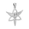 Slickblue Women’s Sterling Silver Angel Pendant Necklace with Celtic Trinity Knot and 18" Chain - 3 of 4