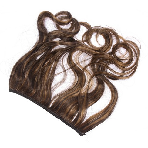 Unique Bargains 16 40.5cm Dark Brown Invisible Hair Extensions Long Curly  Synthetic Hair Adjustable Headband Hairpieces No Clip