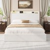 Boucle Bed Frame with LED Light Headboard, Charging Station and 4 Storage Drawers - 3 of 4