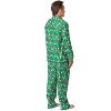Peanuts Mens' Christmas Snoopy Charlie Brown Button Sleep Pajama Set Green - 3 of 3