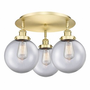 Canton - 3 Light Flush Mount In Art Deco Style-11.88 Inches Tall and 19.75 Inches Wide - 1 of 1