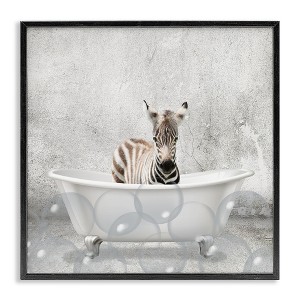 Stupell Industries Baby Zebra Bath Time, 24" x 24" - 1 of 4
