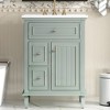 24-Inch Bathroom Vanity with Sink Bathroom Vanity Cabinet with One Flip Drawer and Two Drawers Adjustable Shelf Solid Wood and MDF Blue Gray - 2 of 4