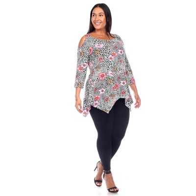 Plus Size 'antonia' Cold Shoulder Tunic - White Mark : Target