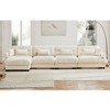 Oversized 166" Velvet Modular L-Shaped Sectional Sofa with Bolstered Armrests and Ottoman, 5-Piece Free combination Sofa - 3 of 4