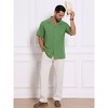 INSPIRE CHIC Men's Camp Collar Chest Pocket Button Down Short Sleeve Cotton Shirts - 2 of 4