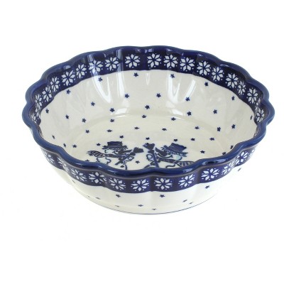 Blue Rose Polish Pottery Frosty Friend Medium Scallop Bowl