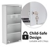 Wall Cabinet With 4 Tier Shelves, Glass Door, 2 Keys, Stainless Steel Frame, Lockable Wall Mounted Cabinet For Home, Apartment - 2 of 4