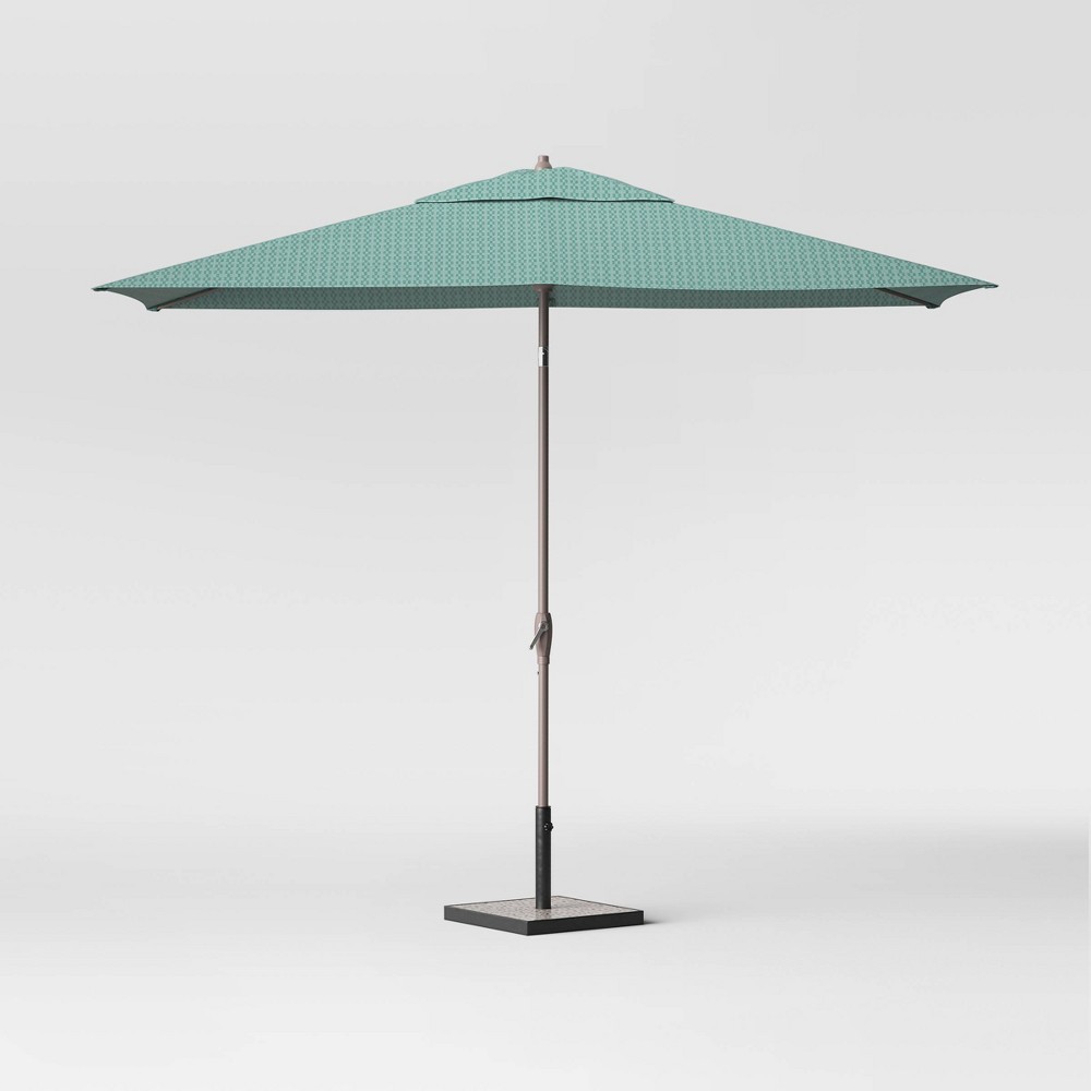 10' x 6' Rectangular City Geo Patio Umbrella DuraSeason Fabric Smoke Green - Ash Pole - Project 62