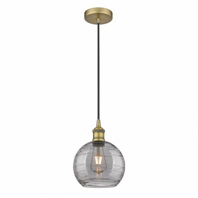 Athens Deco Swirl - 1 Light Mini Pendant In Industrial Style-10.75 Inches Tall and 8 Inches Wide