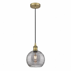 Athens Deco Swirl - 1 Light Mini Pendant In Industrial Style-10.75 Inches Tall and 8 Inches Wide - 1 of 1
