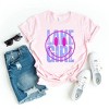 Simply Sage Market Women's Lake Girl Smiley Short Sleeve Graphic Tee - M - Pink - 3 of 3