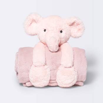 Plush Blanket with Soft Toy - Cloud Island™ Pink Elephant