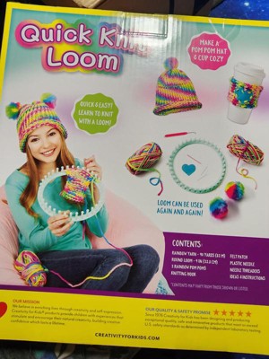  Creativity for Kids Quick Knit Loom Kit - Knitting Kit for Kids,  Make Your Own Pom Pom Hat And Accessories, Knitting Loom Crafts for Kids :  Everything Else