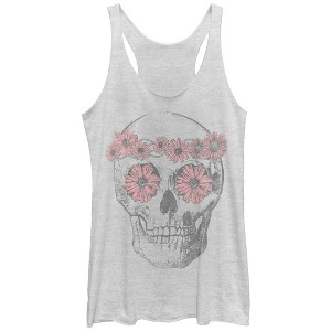 Women's Lost Gods Daisy Skull Racerback Tank Top - 1 of 3
