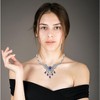 Guili Sterling Silver Teardrop Necklace with CZ in Red, White, or Green—A Timeless and Elegant Jewelry Piece for Graceful Wear. - 2 of 3