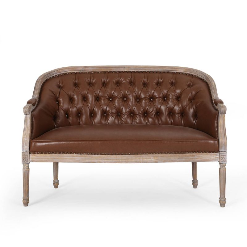 Faye Traditional Tufted Upholstered Loveseat - Christopher Knight Home, 1 of 12