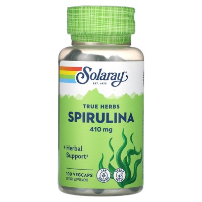 Solaray True Herbs, Spirulina, 410 mg, 100 Vegcaps
