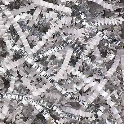 Box Partners Crinkle Paper 10 lb. White/Silver 1/Case CPB10DD
