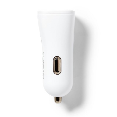 Single Port 20W USB-C Car Charger - dealworthy&#8482; White