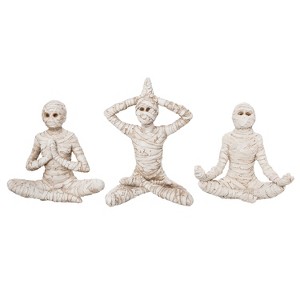 Transpac Resin Mummy Zen Yoga Pose Set of 3 Decorative Objects for Home Decor and Relaxation - 1 of 1