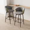 Lyngins Set of 2 Counter Height Bar Stools, Modern 360° Swivel Bar Stools with Metal Legs &  Anti-Slip Pads, Velvet Bar Chair/Dining Chair - 2 of 4
