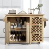 53.2" Rolling Kitchen Island with Drop Leaf, Storage Drawers, Cabinets, USB & Outlet, Portable Kitchen Cart,Adjustable Shelves, Kitchen Cabinets - 4 of 4