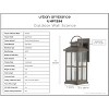 Urban Ambiance Luxury Transitional Outdoor Wall Sconce 18''H x 7''W,  Aged Pewter Finish,  Anaheim Collection, UHP1296 - 3 of 4