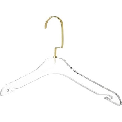 HomeCube USA Clear Acrylic Children's Coat Hangers with Gold Hook, Elegant, Durable & Heavy Duty, Perfect For Home & Boutique Use