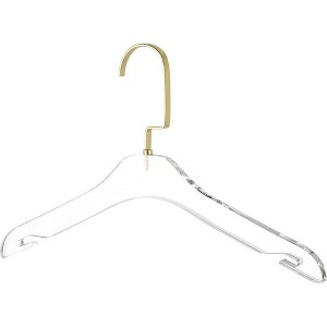 HomeCube USA Clear Acrylic Children's Coat Hangers with Gold Hook, Elegant, Durable & Heavy Duty, Perfect For Home & Boutique Use - 1 of 4