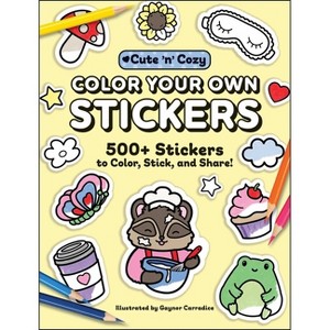 Color Your Own Stickers - (Cute and Cozy) (Paperback) - 1 of 1