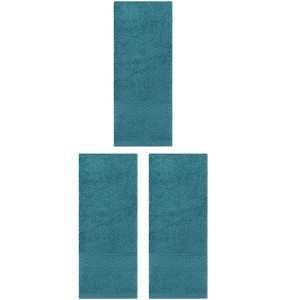 REGALWOVEN 3 Pack Solid Stripe Absorbent Soft Decorative Hand Towels for Bathroom 13" x 30" - 1 of 4