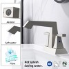 ChicFurnit Bathroom Sink Faucet Modern 2 Handle Centerset Faucet with Pop Up Drain and Supply Lines for Stylish Vanity, Gray, 10.8"*10.15"*6.5" - 2 of 4