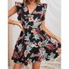 Coolmee Women's Summer Dress Cap Sleeve Casual Dresses V-Neck Floral Vacation Party Mini Dress - 4 of 4