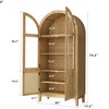 FONTOI Arched Tall Storage Cabinet, 5-Tier Farmhouse Bookcase with Glass Doors, Brown, 74.3"*36"*17.5" - 2 of 4