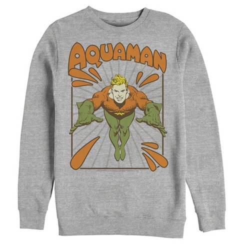 Men's Justice League Aquaman Vintage Sweatshirt - Athletic Heather